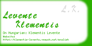 levente klementis business card